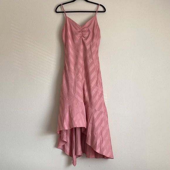 Sugar + Lips Rosado Striped Satin Slip Sleeveless Dress - Picture 3 of 4